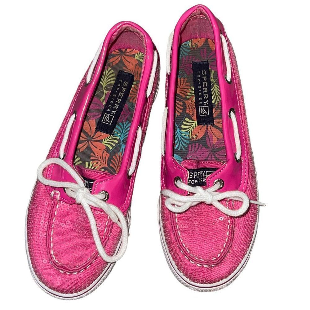 Sperry Biscayne‎ Pink Sequin Top-Sider - Kids 1.5